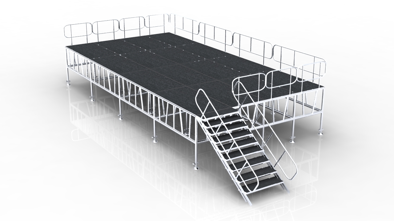 Adjustable aluminum stage