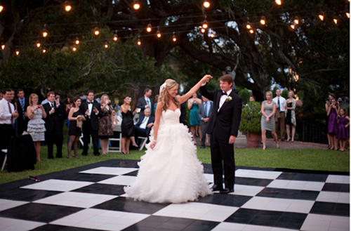 black and white checkered dance floors